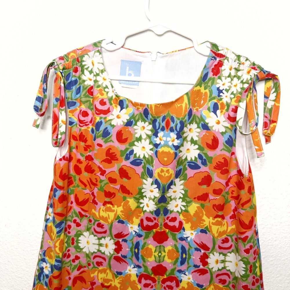 Bella Bliss girls floral tropical multicolor retro dress size 8 - Picture 3 of 9
